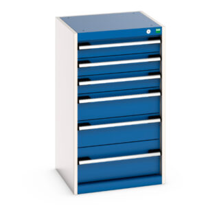 6 Drawer Cubio Drawer Cabinet - WxDxH: 525X525X900mm Ral 7035/5010 _SKU-40010039.11V