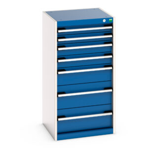 Cubio Drawer Cabinet with 7 Drawers. WxDxH: 525X525X1000mm Ral 7035/5010 _SKU-40010051.11V
