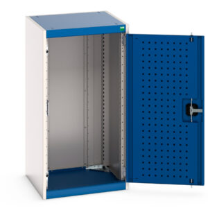 Bott Cubio Cupboard with Perfo Doors - WxDxH: 525X525X1000mm Ral 7035/5010 _SKU-40010067.11V