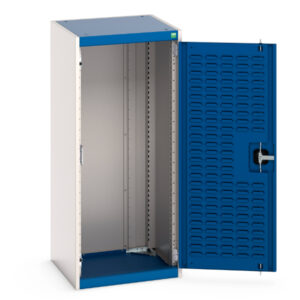 Medium Height Metal Cabinet - Cubio Cupboard with Louvre Doors. WxDxH: 525X525X1200mm Ral 7035/5010 _SKU-40010070.11V