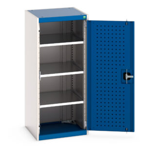 Cubio Cupboard with Perfo Doors. WxDxH: 525X525X1200mm Ral 7035/5010 _SKU-40010099.11V