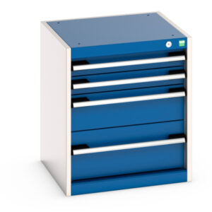 Cubio Drawer Cabinet with 4 Drawers. WxDxH: 525X525X600mm Ral 7035/5010 _SKU-40010112.11V
