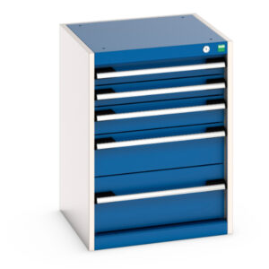 1050mm Heavy Duty Drawer Cabinet - with 5 Drawers. WxDxH: 525X525X700mm Ral 7035/5010 _SKU-40010115.11V
