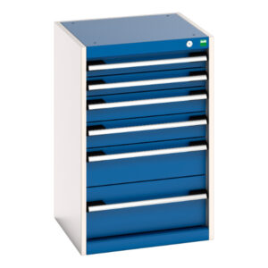 Bott Workshop Cabinet Drawers - 6 Drawers. WxDxH: 525X525X800mm Ral 7035/5010 _SKU-40010117.11V