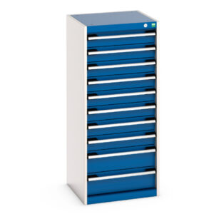 Cubio Drawer Cabinet with 10 Drawers. WxDxH: 525X525X1200mm Ral 7035/5010 _SKU-40010123.11V