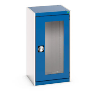 Industrial Lockable Cupboards - Cubio Cupboard with Window Doors. WxDxH: 525X525X1000mm Ral 7035/5010 _SKU-40010128.11V