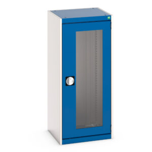 Bott Window Steel Cupboard - Cubio Cupboard with Window Doors. WxDxH: 525X525X1200mm Ral 7035/5010 _SKU-40010129.11V