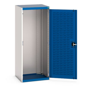 Secure Metal Stoarge Cabinets - Cubio Cupboard with Louvre Doors. WxDxH: 650X525X1600mm Ral 7035/5010 _SKU-40011018.11V