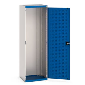 Perforated Double Door Cupboard - WxDxH: 650X525X2000mm Ral 7035/5010 _SKU-40011019.11V