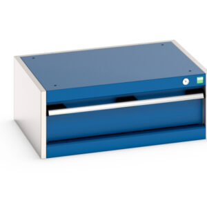 Bott Cubio Cabinet with 1 Drawer - WxDxH: 650X525X250mm Ral 7035/5010 _SKU-40011035.11V