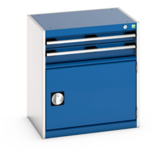 Workshop Chest of Drawers - Cubio Drawer-Door Cabinet with 2 Drawers / Door. WxDxH: 650X525X700mm Ral 7035/5010 _SKU-40011041.11V