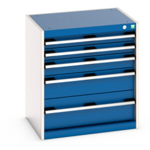 Cubio Drawer Cabinet with 5 Drawers. WxDxH: 650X525X700mm Ral 7035/5010 _SKU-40011042.11V