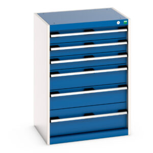 Cubio Drawer Cabinet with 6 Drawers. WxDxH: 650X525X900mm Ral 7035/5010 _SKU-40011050.11V