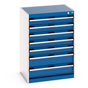 Cubio Drawer Cabinet with 7 Drawers. WxDxH: 650X525X900mm Ral 7035/5010 _SKU-40011051.11V