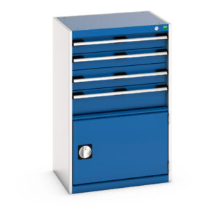 Bott Drawer Cabinet - with 4 Drawers / Door. WxDxH: 650X525X1000mm Ral 7035/5010 _SKU-40011052.11V