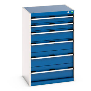 Cubio Drawer Cabinet with 6 Drawers. WxDxH: 650X525X1000mm Ral 7035/5010 _SKU-40011054.11V