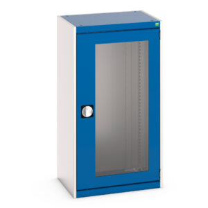 Metal Cupboard with Windows - WxDxH: 650X525X1200mm Ral 7035/5010 _SKU-40011057.11V
