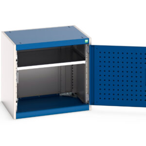 Bott Cupboard with Perfo Doors - Cubio Cupboard with Perfo Door. WxDxH: 650X525X600mm Ral 7035/5010 _SKU-40011060.11V