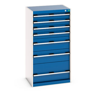 Cubio Drawer Cabinet with 7 Drawers. WxDxH: 650X525X1200mm Ral 7035/5010 _SKU-40011063.11V