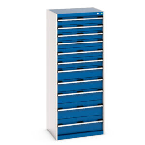Cubio Drawer Cabinet with 11 Drawers. WxDxH: 650X525X1600mm Ral 7035/5010 _SKU-40011067.11V