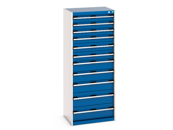Cubio Drawer Cabinet with 11 Drawers. WxDxH: 650X525X1600mm Ral 7035/5010 _SKU-40011067.11V
