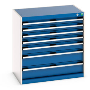 Cubio Drawer Cabinet with 7 Drawers. WxDxH: 800X525X800mm Ral 7035/5010 _SKU-40012021.11V