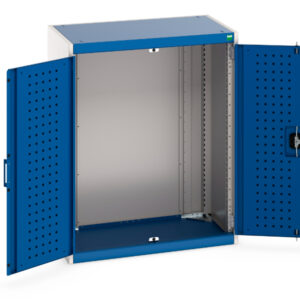 800mm Wide Metal Cupboard - with Perfo Doors. WxDxH: 800X525X1000mm Ral 7035/5010 _SKU-40012053.11V