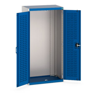 800mm Cubio Metal Cabinet - Cubio Cupboard with Louvre Doors. WxDxH: 800X525X1600mm Ral 7035/5010 _SKU-40012058.11V