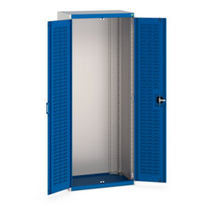 Blue Workshop Steel Storage Cupboards - with Louvre Doors. WxDxH: 800X525X2000mm Ral 7035/5010 _SKU-40012060.11V