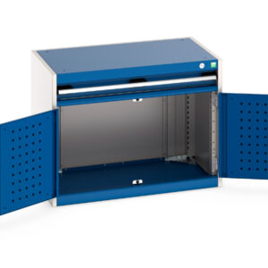 Large Industrial Drawers - Cubio Drawer-Door Cabinet with 1 Drawer / Door. WxDxH: 800X525X600mm Ral 7035/5010 _SKU-40012091.11V
