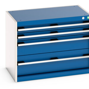 Workshop Metal Drawers with 4 Drawers - WxDxH: 800X525X600mm Ral 7035/5010 _SKU-40012093.11V