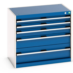 Cubio Drawer Cabinet with 5 Drawers. WxDxH: 800X525X700mm Ral 7035/5010 _SKU-40012095.11V
