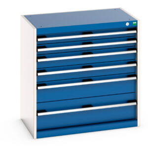 Cubio Drawer Cabinet with 6 Drawers. WxDxH: 800X525X800mm Ral 7035/5010 _SKU-40012097.11V