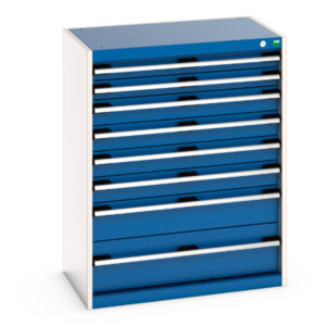 Cubio Drawer Cabinet with 8 Drawers. WxDxH: 800X525X1000mm Ral 7035/5010 _SKU-40012102.11V