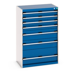 Cubio Drawer Cabinet with 7 Drawers. WxDxH: 800X525X1200mm Ral 7035/5010 _SKU-40012104.11V