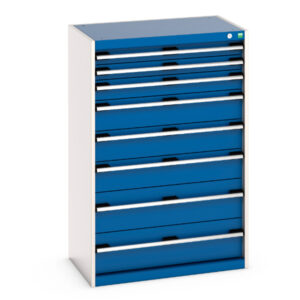 Cubio Drawer Cabinet with 8 Drawers. WxDxH: 800X525X1200mm Ral 7035/5010 _SKU-40012106.11V