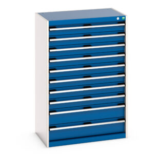 Cubio Drawer Cabinet with 10 Drawers. WxDxH: 800X525X1200mm Ral 7035/5010 _SKU-40012108.11V