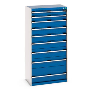 Cubio Drawer Cabinet with 9 Drawers - WxDxH: 800X525X1600mm Ral 7035/5010 _SKU-40012110.11V