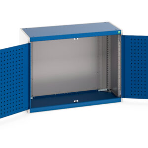 1M Wide Steel Cupboard - with Perfo Doors. WxDxH: 1050X525X800mm Ral 7035/5010 _SKU-40013009.11V