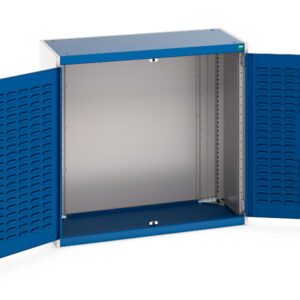 1000mm Wide Cubio Cupboard with Louvre Doors - Cubio Cupboard with Louvre Doors. WxDxH: 1050X525X1000mm Ral 7035/5010 _SKU-40013014.11V