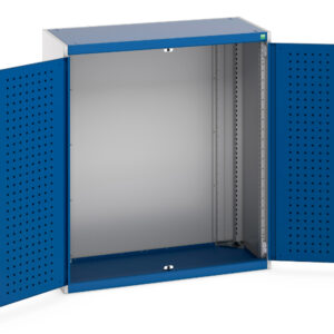 Double Door Industrial Cupboard - Cubio Cupboard with Perfo Doors. WxDxH: 1050X525X1200mm Ral 7035/5010 _SKU-40013015.11V