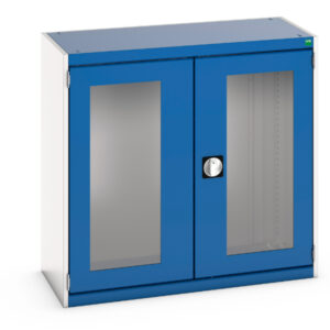 1000mm Wide Steel Cabinet with Windows - WxDxH: 1050X525X1000mm Ral 7035/5010 _SKU-40013078.11V