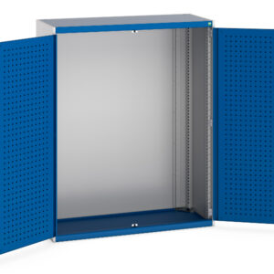 Bott Heavy Duty Blue Metal Cabinet - with Perfo Doors. WxDxH: 1300X525X1600mm Ral 7035/5010 _SKU-40014017.11V