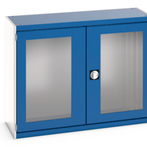 1M High Steel Industrial Cupboard - with Window Doors. WxDxH: 1300X525X1000mm Ral 7035/5010 _SKU-40014067.11V