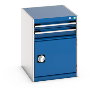 Workshop Small Storage Drawers - Cubio Drawer-Door Cabinet with 2 Drawers / Door. WxDxH: 525X650X700mm Ral 7035/5010 _SKU-40018021.11V