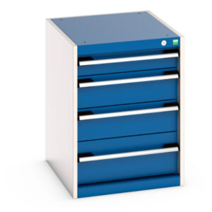 Cubio Drawer Cupboard with 4 Drawers - WxDxH: 525X650X700mm Ral 7035/5010 _SKU-40018025.11V