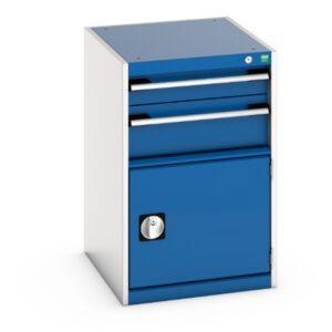 Drawers for Workshop - Cubio Drawer-Door Cabinet with 2 Drawers / Door. WxDxH: 525X650X800mm Ral 7035/5010 _SKU-40018031.11V