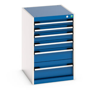 Cubio Drawer Cabinet with 6 Drawers. WxDxH: 525X650X800mm Ral 7035/5010 _SKU-40018039.11V