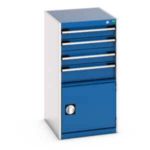 Industrial Drawers Cabinets - Cubio Drawer Cabinet with 4 Drawers / Door. WxDxH: 525X650X1000mm Ral 7035/5010 _SKU-40018055.11V