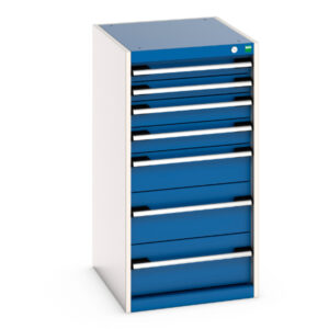 Cubio Drawer Cabinet with 6 Drawers. WxDxH: 525X650X1000mm Ral 7035/5010 _SKU-40018061.11V